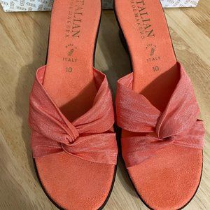 Italian Shoemaker coral summer slides